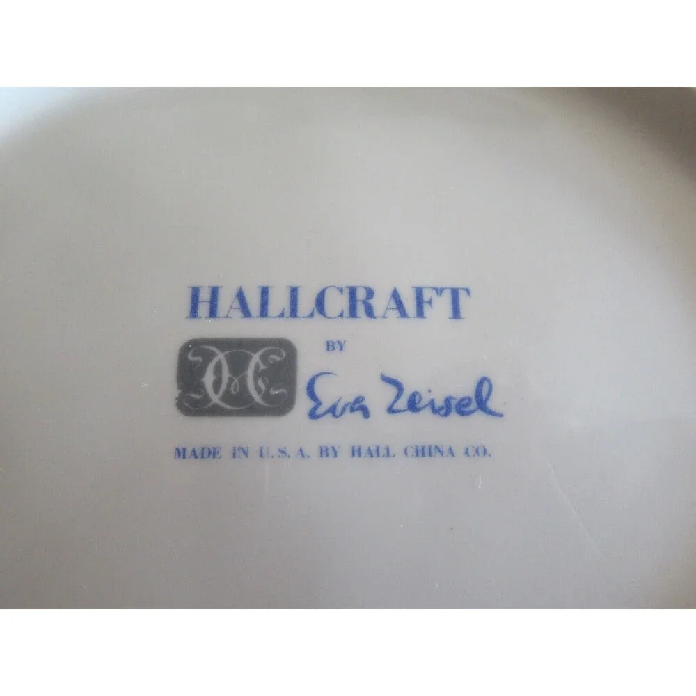 Hallcraft Hall Blue FROST FLOWERS Oval Covered Casserole Dish Lid Eva Zeisel MCM